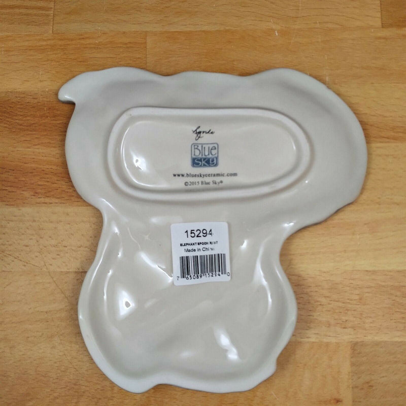 Load image into Gallery viewer, Elephant Spoon Rest Shaped Gray Ceramic by Blue Sky Lynda Corneille