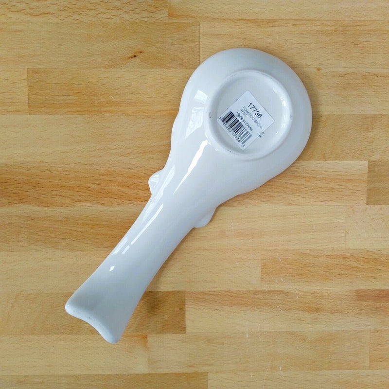 Load image into Gallery viewer, Flamingo Spoon Rest Ceramic Blue Sky Heather Goldminc Kitchen Decor