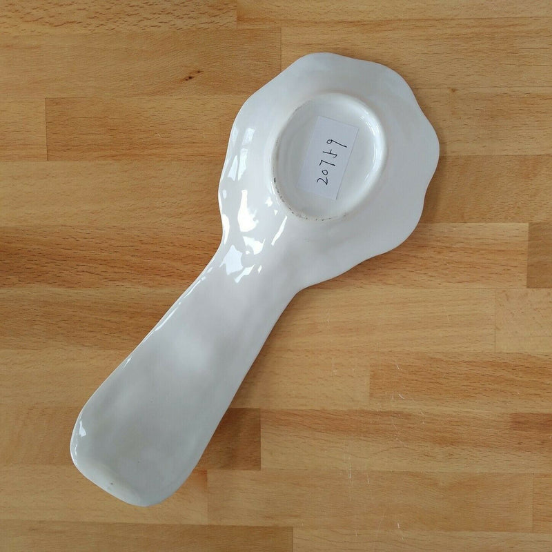 Load image into Gallery viewer, Laguna Coastal Spoon Rest White Sea Shells Ceramic by Blue Sky Kitchen Decor