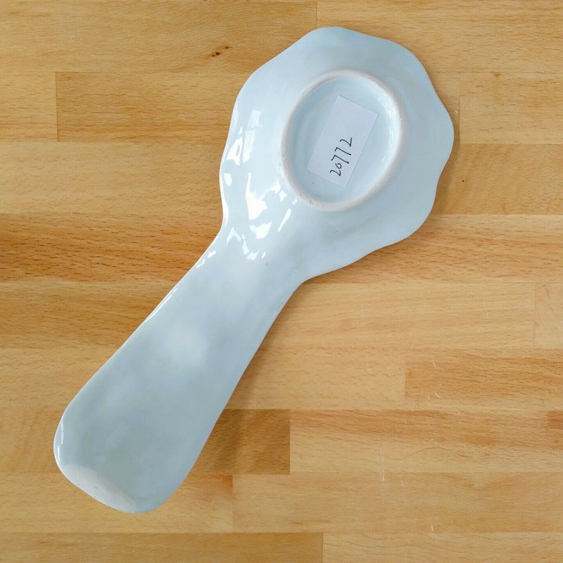 Load image into Gallery viewer, Laguna Coastal Spoon Rest Blue Sea Shells Ceramic by Blue Sky Kitchen Decor