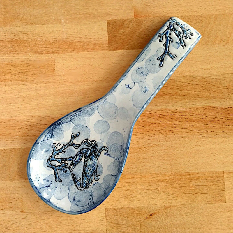 Load image into Gallery viewer, Chesapeake Bay Blue Crab Spoon Rest Ceramic by Blue Sky Kitchen Decor