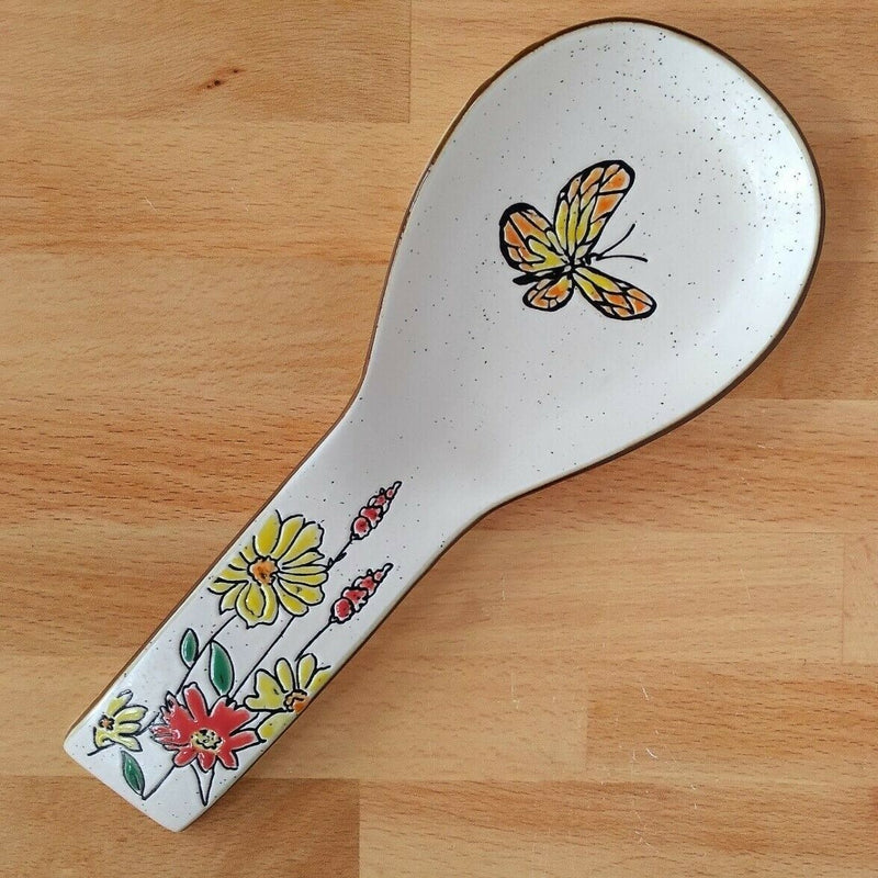 Load image into Gallery viewer, Autumn Valley Flower Spoon Rest Ceramic by Blue Sky Kitchen Floral Decor