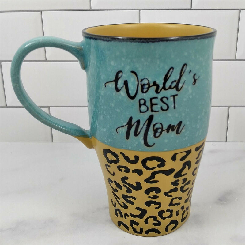 Load image into Gallery viewer, Leopard Worlds Best Mom Coffee Mug Ceramic Beverage Tea 20oz Cup by Blue Sky