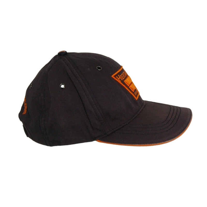 Load image into Gallery viewer, Heritage Seeds Hat Diener Soybeans 5 Panel Ball Cap Dark Gray Orange Logo