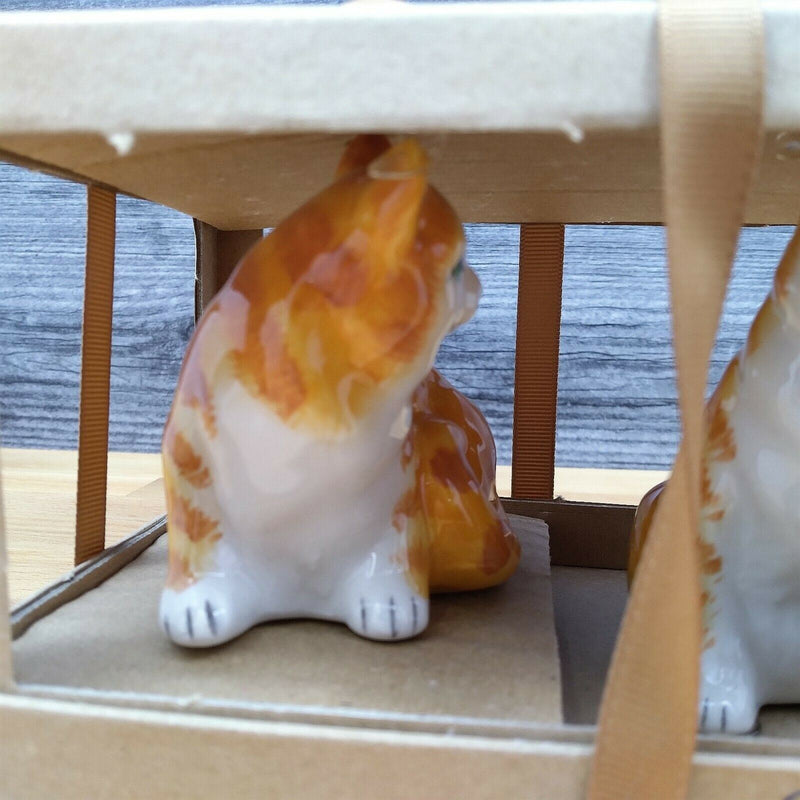 Load image into Gallery viewer, Orange Tabby Cat Salt Pepper Set Collectible by Blue Sky Clayworks