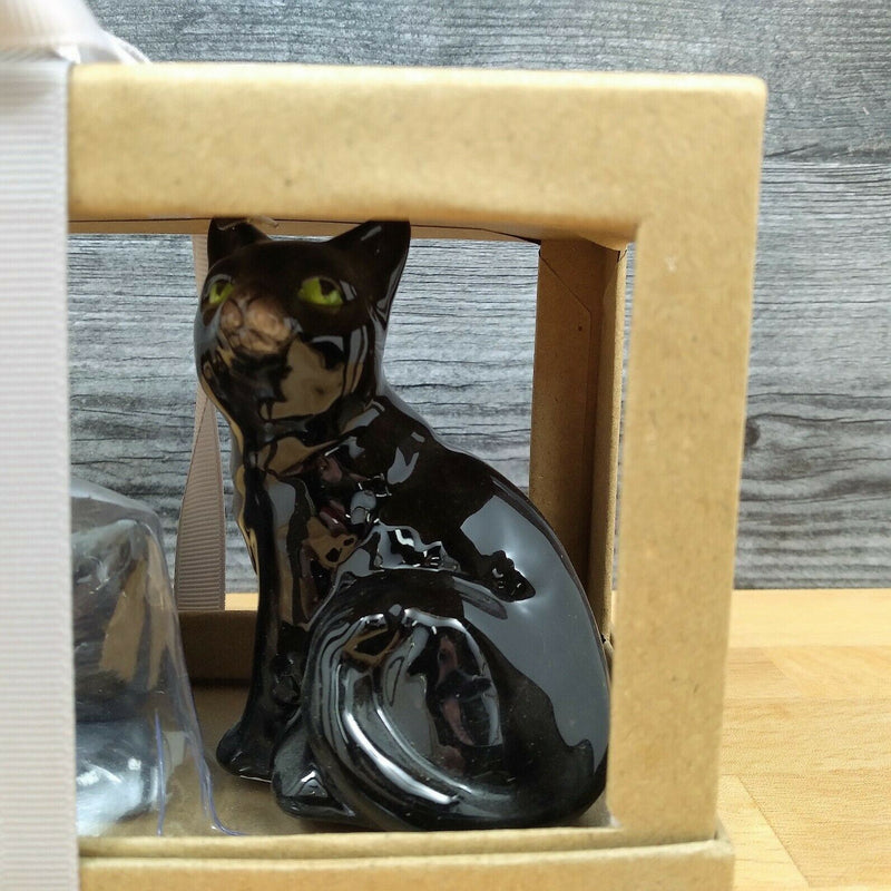 Load image into Gallery viewer, Black Cat Salt Pepper Set Collectible by Blue Sky Clayworks