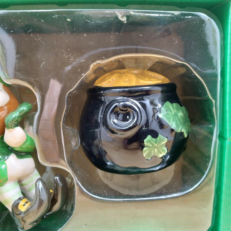 Load image into Gallery viewer, Saint Patrick's Day Salt Pepper Set Collectible by Blue Sky Clayworks