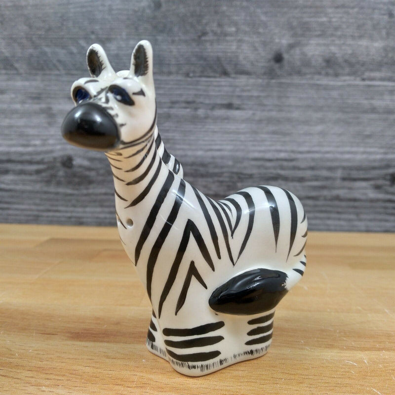 Load image into Gallery viewer, Zebra Salt Pepper Set Collectible Decorative Lynda Corneille Blue Sky Clayworks
