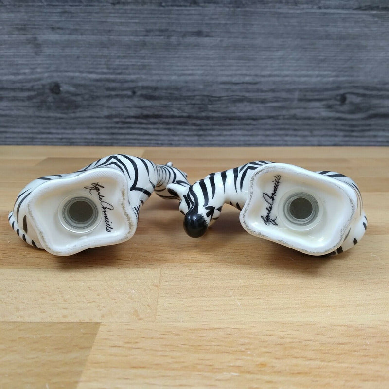 Load image into Gallery viewer, Zebra Salt Pepper Set Collectible Decorative Lynda Corneille Blue Sky Clayworks