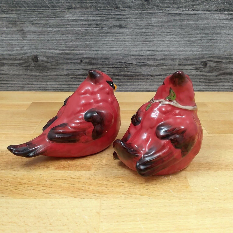 Load image into Gallery viewer, Red Cardinal Salt Pepper Male & Female Set Ceramic Love Birds by Blue Sky