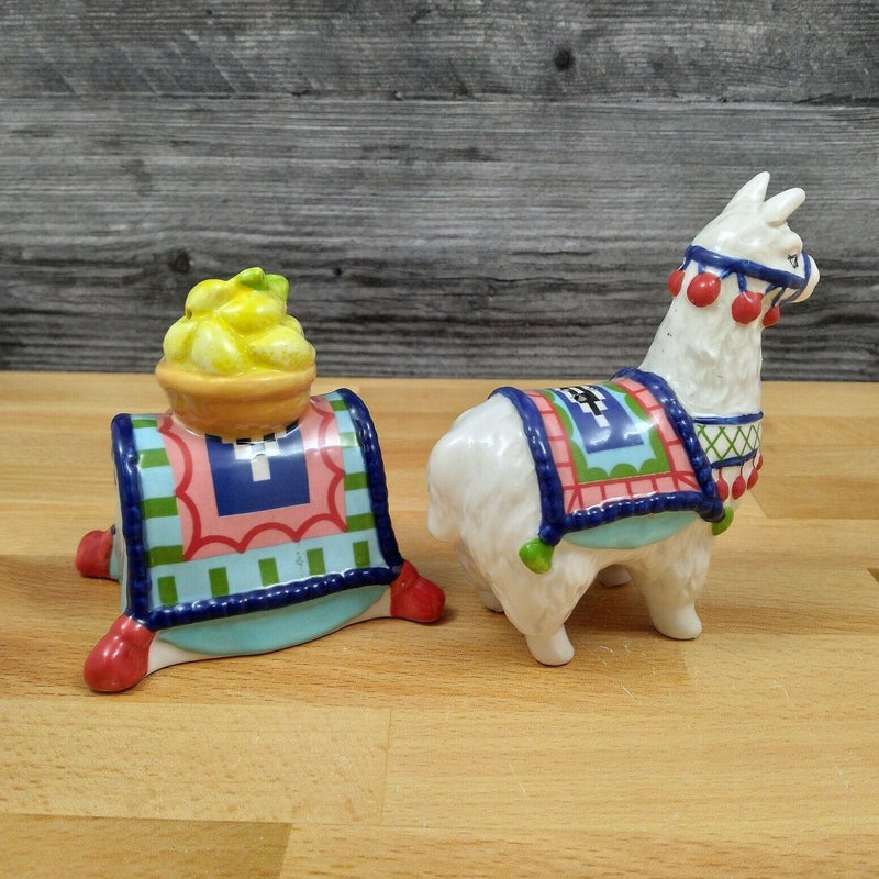 Load image into Gallery viewer, Lemon Llama Salt Pepper Set Collectible by Blue Sky Clayworks