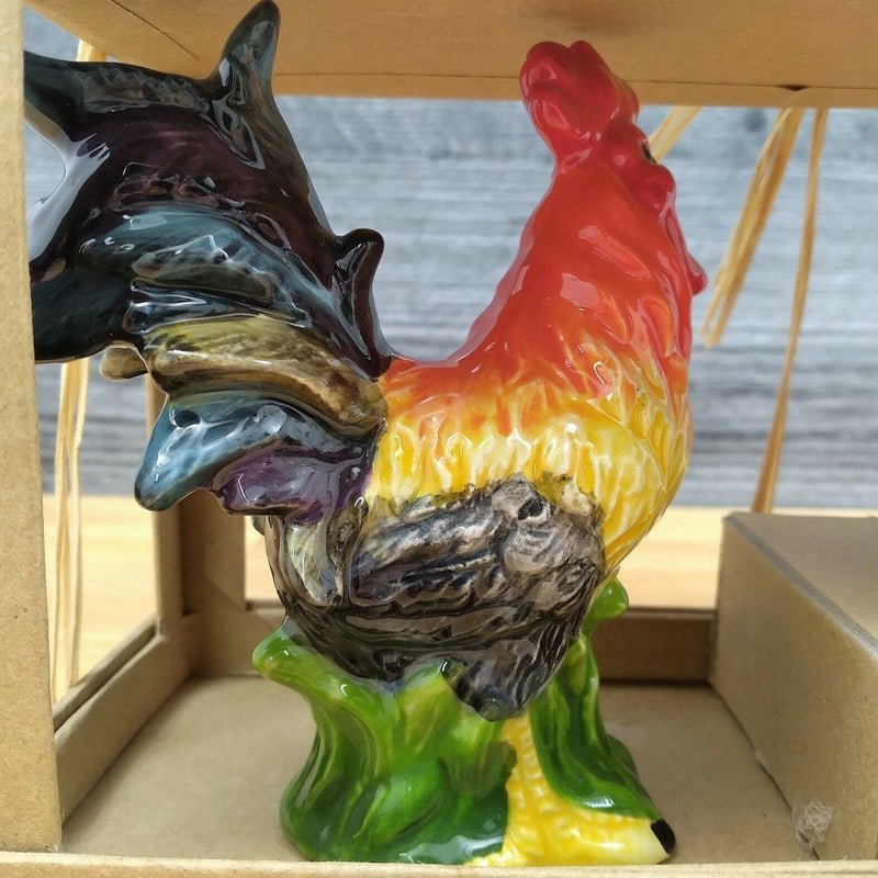Load image into Gallery viewer, Roosters Salt Pepper Set Farm Scene Country Collectible by Blue Sky Clayworks