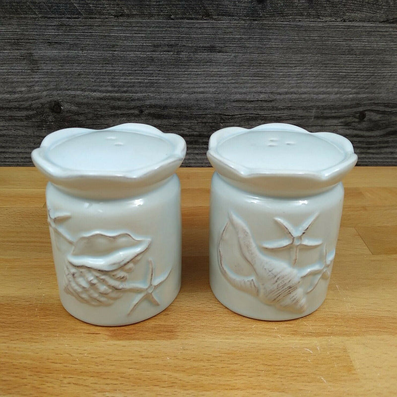 Load image into Gallery viewer, Laguna Nautical Salt Pepper Set Blue Shells Nautical Sea Décor by Blue Sky