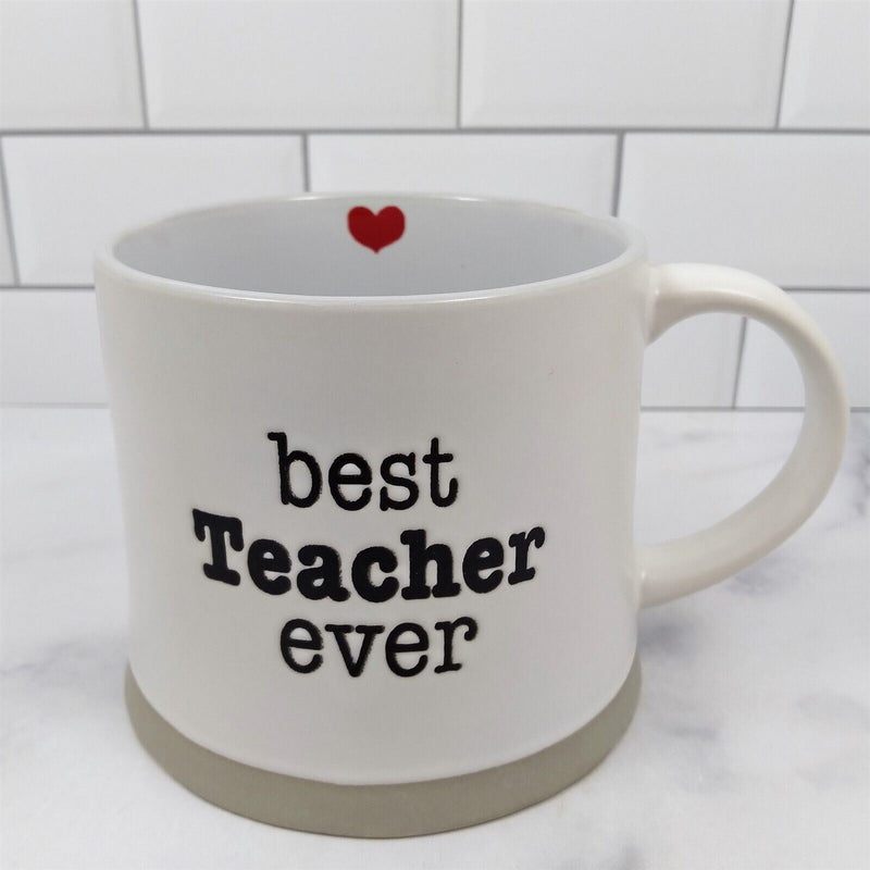 Load image into Gallery viewer, Best Teacher Ever Coffee Mug White Ceramic Tea Cup 17oz by Blue Sky