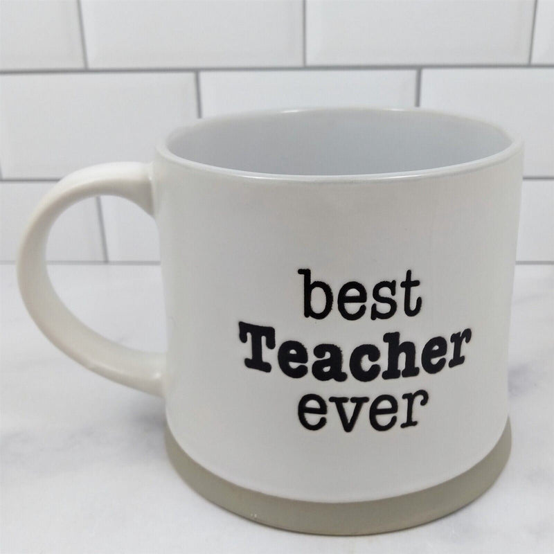 Load image into Gallery viewer, Best Teacher Ever Coffee Mug White Ceramic Tea Cup 17oz by Blue Sky
