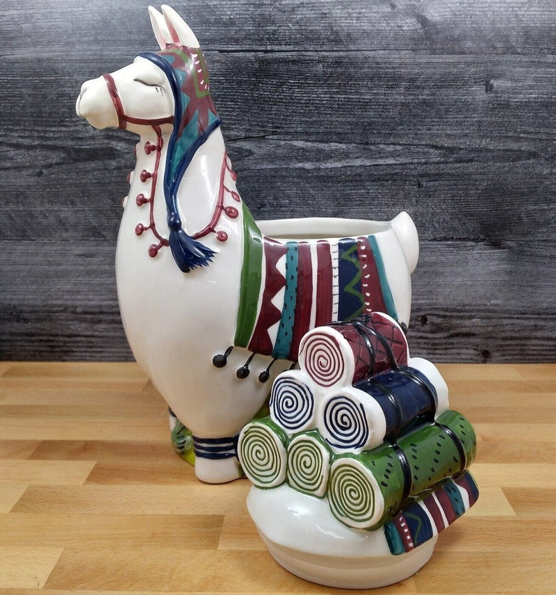 Load image into Gallery viewer, Llama Cookie Treat Jar Kitchen Canister by Blue Sky Heather Goldminc Ceramic