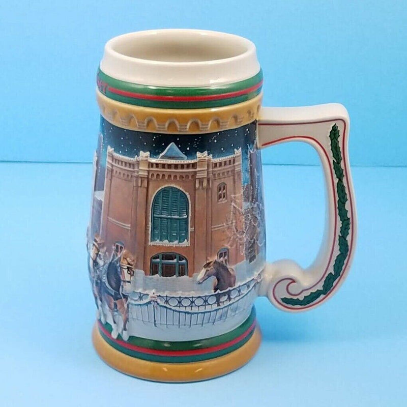 Load image into Gallery viewer, 1997 Budweiser Stein Anheuser Bud Christmas Mug CS313 Home For The Holidays