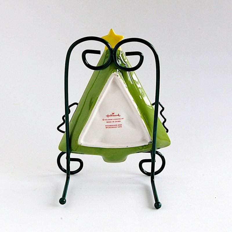 Load image into Gallery viewer, Hallmark Christmas Tree Shaped Candy Dish Ceramic Holiday Vintage Table Accent