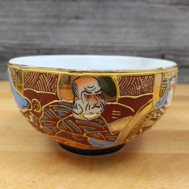 Load image into Gallery viewer, Japanese Moriage 3 Set of Tea Cups and Saucers Pensive Geisha Lithophane