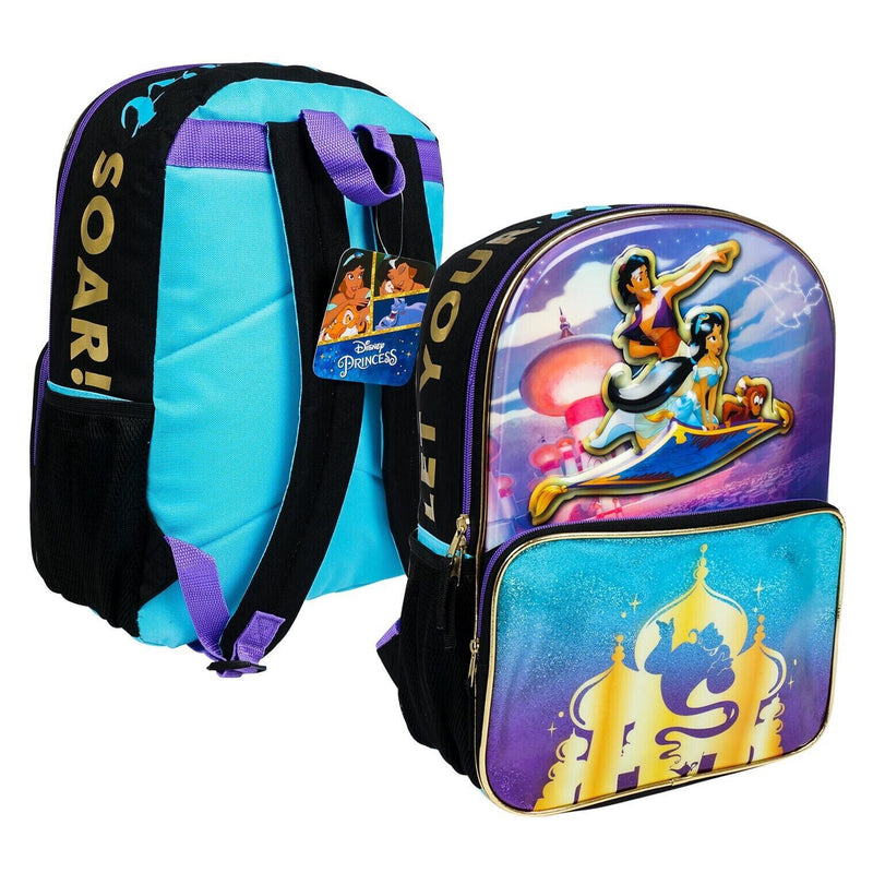 Load image into Gallery viewer, Aladdin Jasmine and Abu Backpack with Gold Glitter 16 Inch (41cm)