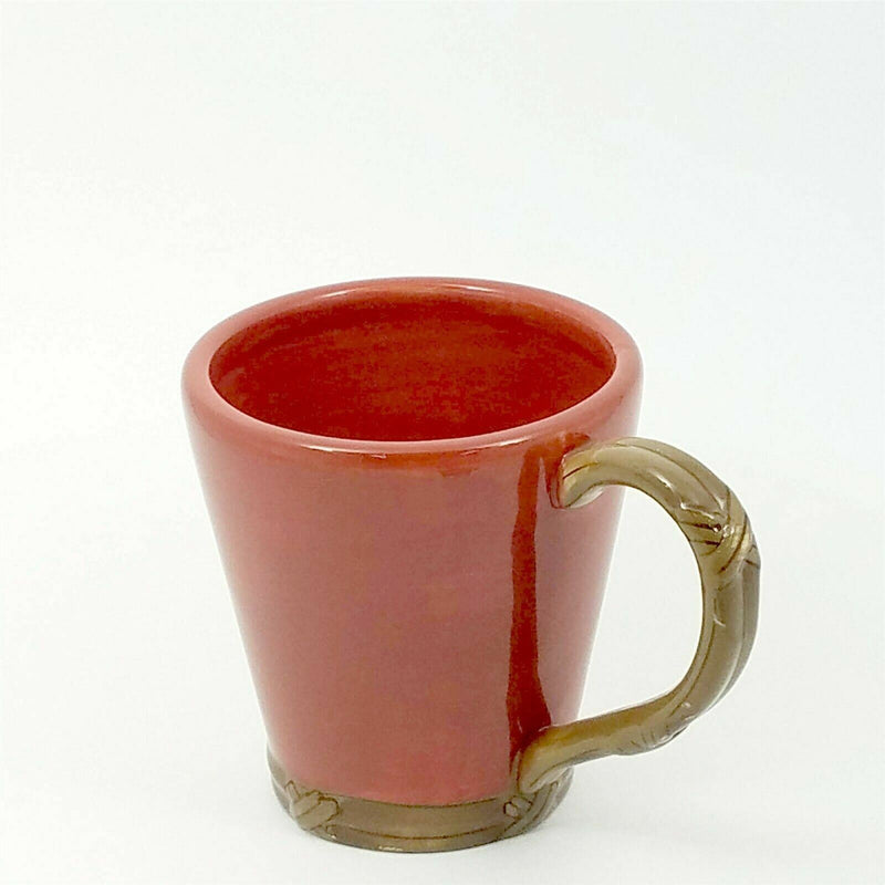 Load image into Gallery viewer, Coffee Mug Pen Pencil Holder with Wicker Style Handle Ceramic Tea Cups 14 oz