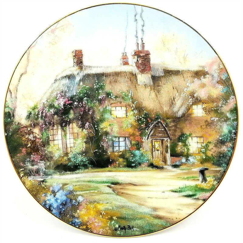 Load image into Gallery viewer, Marty Bell Collector Plate Larkspur Cottage 1991 Hamilton Collection