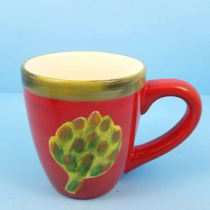 Load image into Gallery viewer, Artichoke Set of 5 Coffee Tea Mugs Cups Home Décor 16oz (473ml) Red and Green
