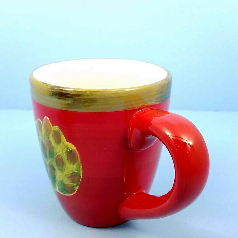 Load image into Gallery viewer, Artichoke Set of 5 Coffee Tea Mugs Cups Home Décor 16oz (473ml) Red and Green