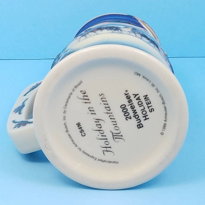 Load image into Gallery viewer, 2000 Budweiser Stein Mug Winter Christmas Holiday in the Mountains CS416