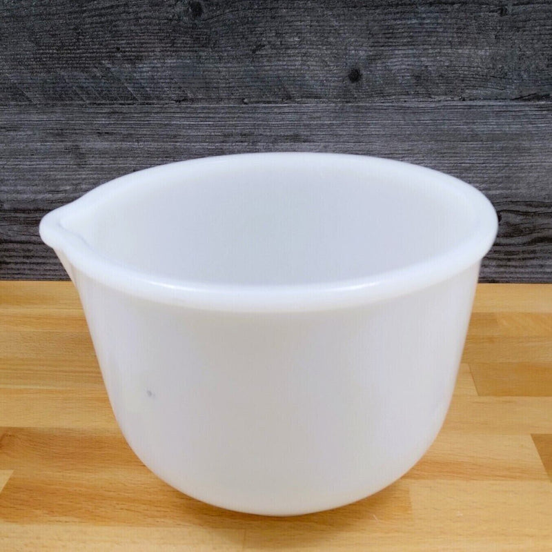 Load image into Gallery viewer, Glasbake Sunbeam Small Milk Glass Mixing Bowl with Pour Spout Made in USA