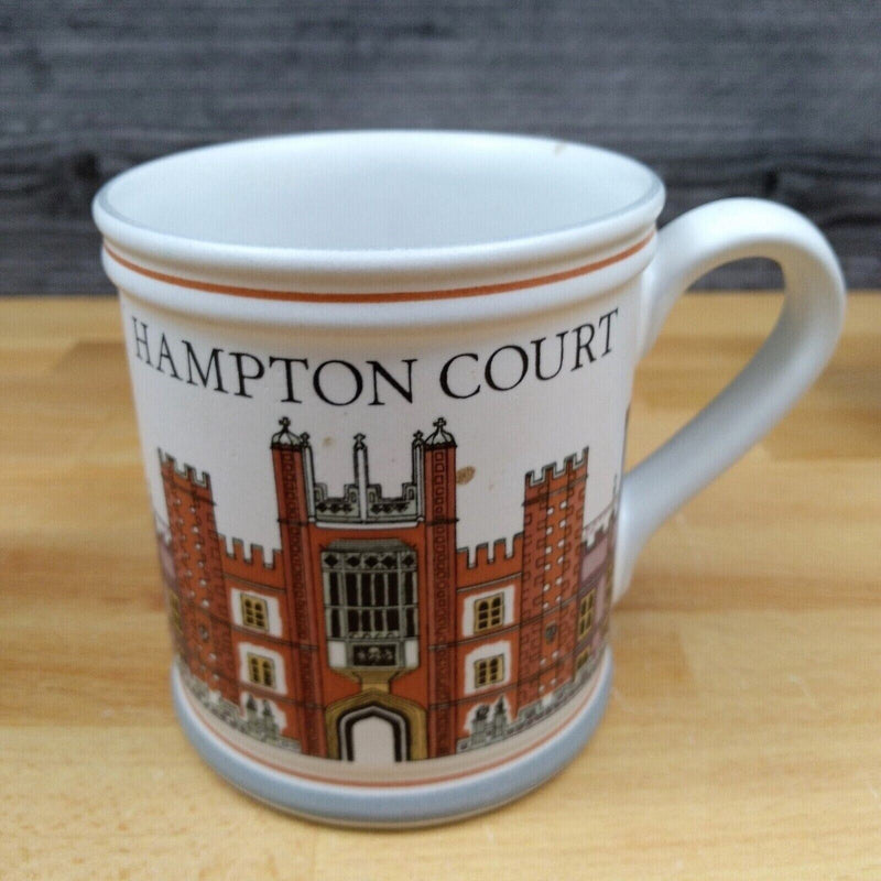 Load image into Gallery viewer, 3 Denby Historical Architecture Mugs Horse Guards Hampton Court St Paul's Cups