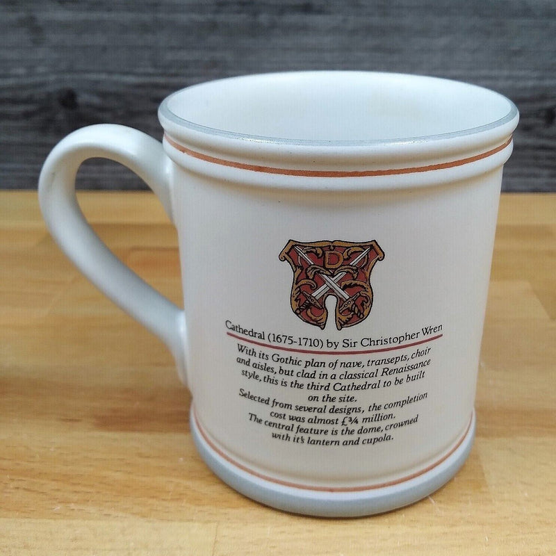 Load image into Gallery viewer, 3 Denby Historical Architecture Mugs Horse Guards Hampton Court St Paul's Cups