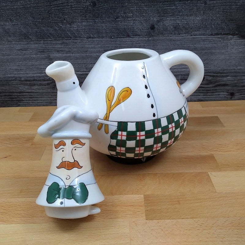 Load image into Gallery viewer, Italian Chef Tracy Flickenger Ceramic Teapot Kitchen Decor Bella Casa by Ganz