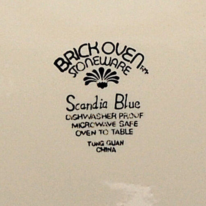 Load image into Gallery viewer, Brickoven Scandia Blue Stoneware Set of 4 Tea Cup & Saucer Coffee Mugs