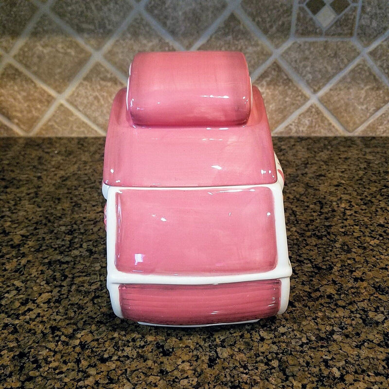 Load image into Gallery viewer, Retro Camper Cookie Jar Pink Canister Blue Sky by Heather Goldminc Kitchen Decor