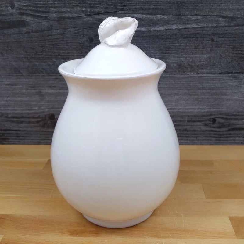 Load image into Gallery viewer, Laguna Coastal Shell Canister 8" White Carafe Decorative Nautical Sea Life Jug