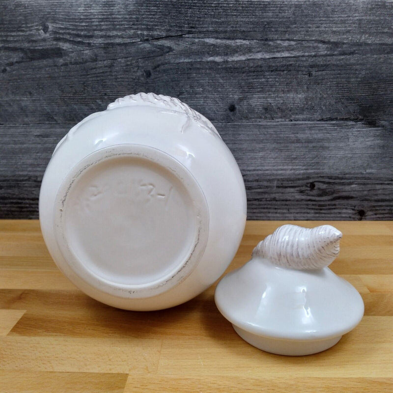 Load image into Gallery viewer, Laguna Coastal Shell Canister 9" White Carafe Decorative Nautical Sea Jug