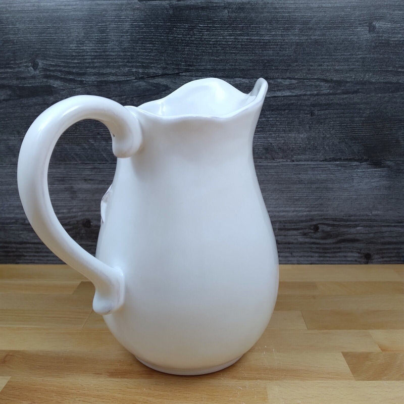 Load image into Gallery viewer, Laguna Coastal Shell Pitcher Carafe White Nautical Ceramic Sea Jug by Blue Sky