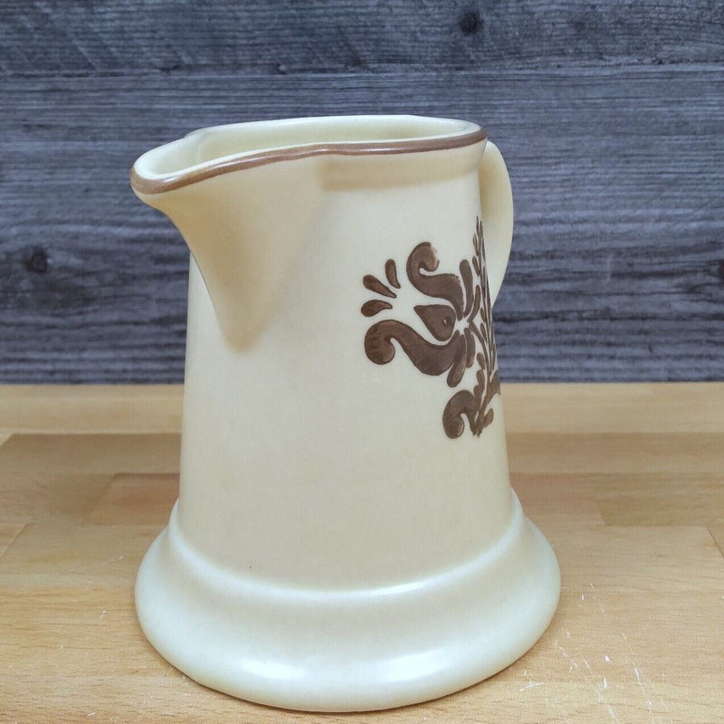 Load image into Gallery viewer, Pfaltzgraff Village Creamer Pitcher 6-26 Cream with Brown Floral USA Castle Mark