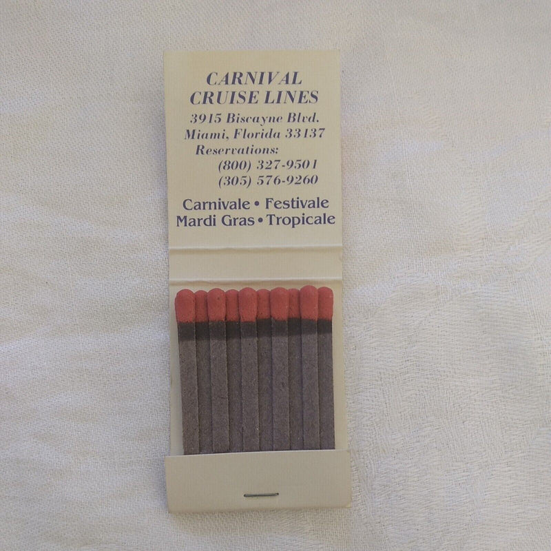 Load image into Gallery viewer, Carnival Cruise Lines Matchbook "The Fun Ships" Miami Florida Unstruck