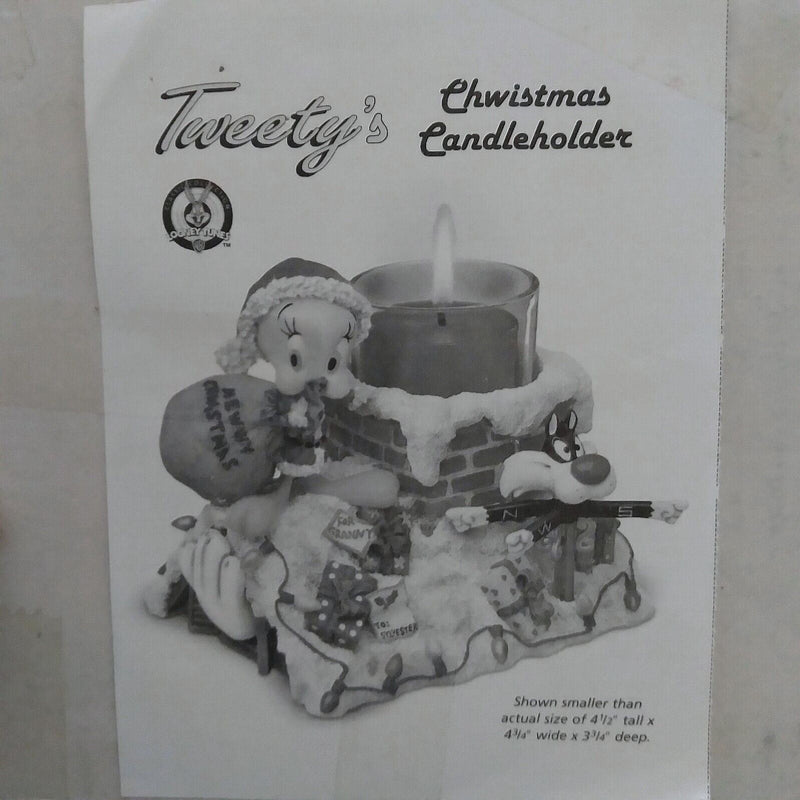 Load image into Gallery viewer, Tweety Chwistmas Candleholder Holiday Figure Sylvester Christmas by Danbury Mint