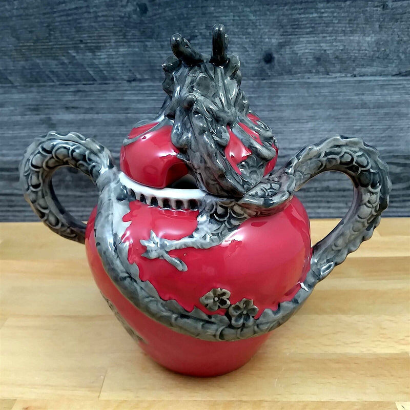 Load image into Gallery viewer, Red Dragon Sugar Bowl and Creamer Set Decorative by Blue Sky