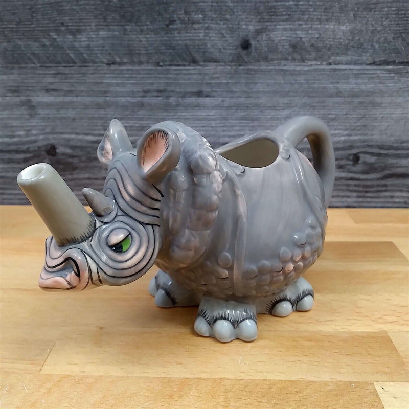 Load image into Gallery viewer, Rhino Sugar Bowl and Creamer Set Rhinoceroses by Blue Sky Lynda Corneille