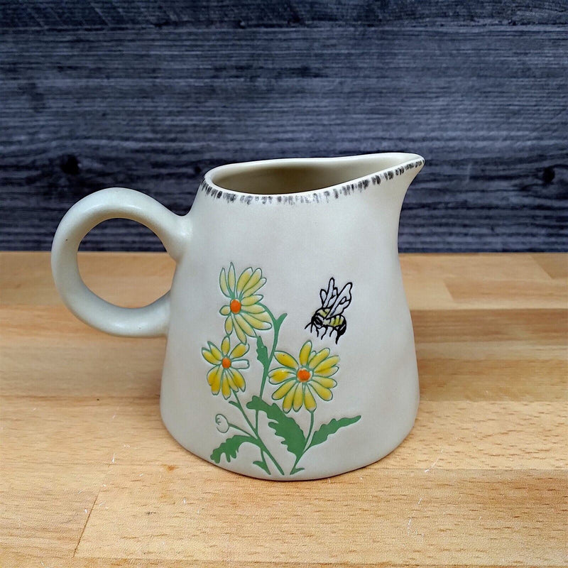Load image into Gallery viewer, Bumble Bee and Flower Sugar Bowl with Lid and Creamer Pitcher Set by Blue Sky