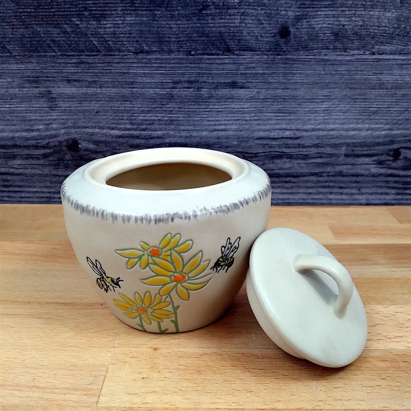 Load image into Gallery viewer, Bumble Bee and Flower Sugar Bowl with Lid and Creamer Pitcher Set by Blue Sky