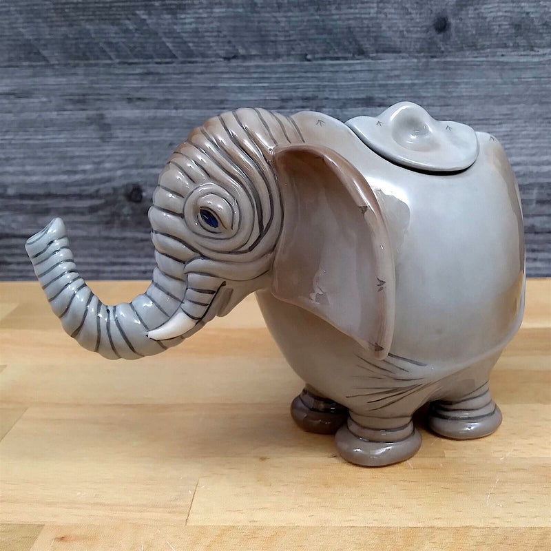 Load image into Gallery viewer, Elephant Sugar Bowl with Lid and Creamer Pitcher Set Ceramic Gray by Blue Sky