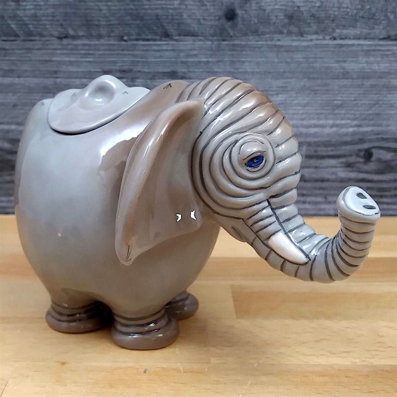 Load image into Gallery viewer, Elephant Sugar Bowl with Lid and Creamer Pitcher Set Ceramic Gray by Blue Sky