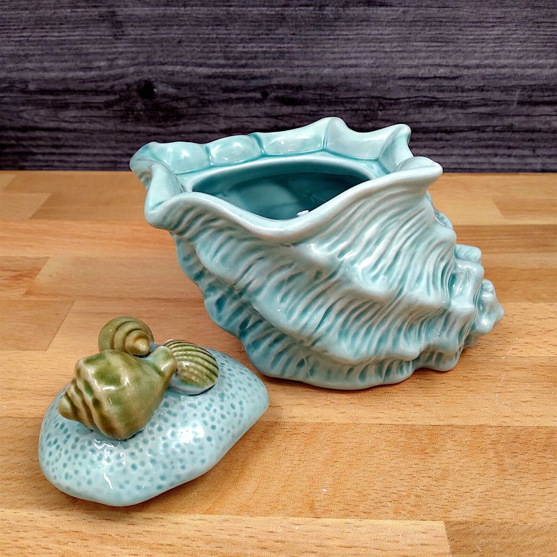 Load image into Gallery viewer, Shell Sugar Bowl Creamer and Tea Cup Saucer Set Decorative by Blue Sky