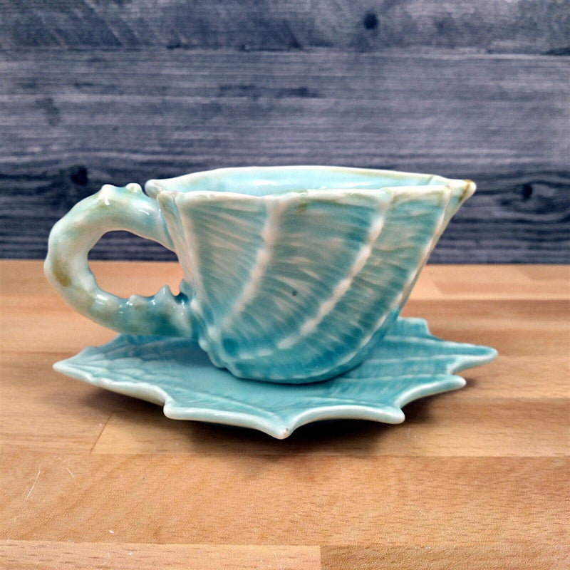 Load image into Gallery viewer, Shell Sugar Bowl Creamer and Tea Cup Saucer Set Decorative by Blue Sky