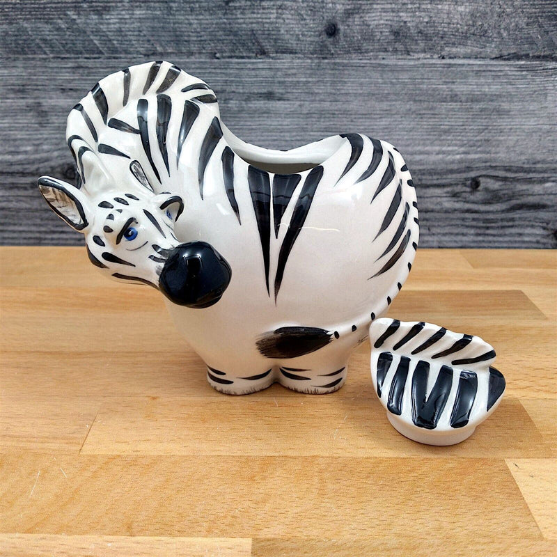 Load image into Gallery viewer, Zebra Sugar Bowl and Creamer Set Decorative by Blue Sky